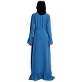 Casual frilled abaya- French Blue Casual frilled abaya- French Blue